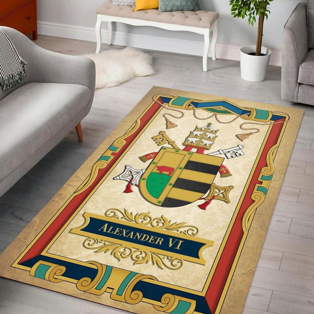 Pope Alexander VI Coat of Arms Rug - CustomsPig