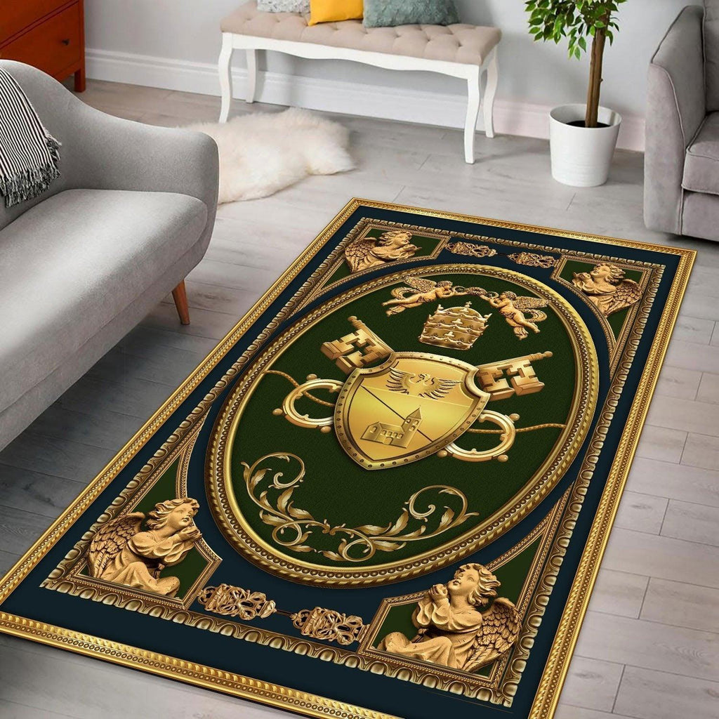 Pope Benedict XV Coat Of Arms Rug - CustomsPig