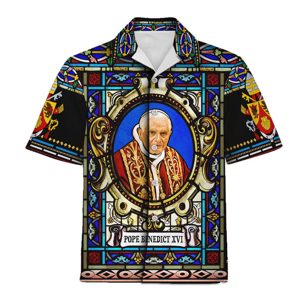 Pope Benedict XVI Stained Glass Hawaiian Shirt -  CustomsPig.com