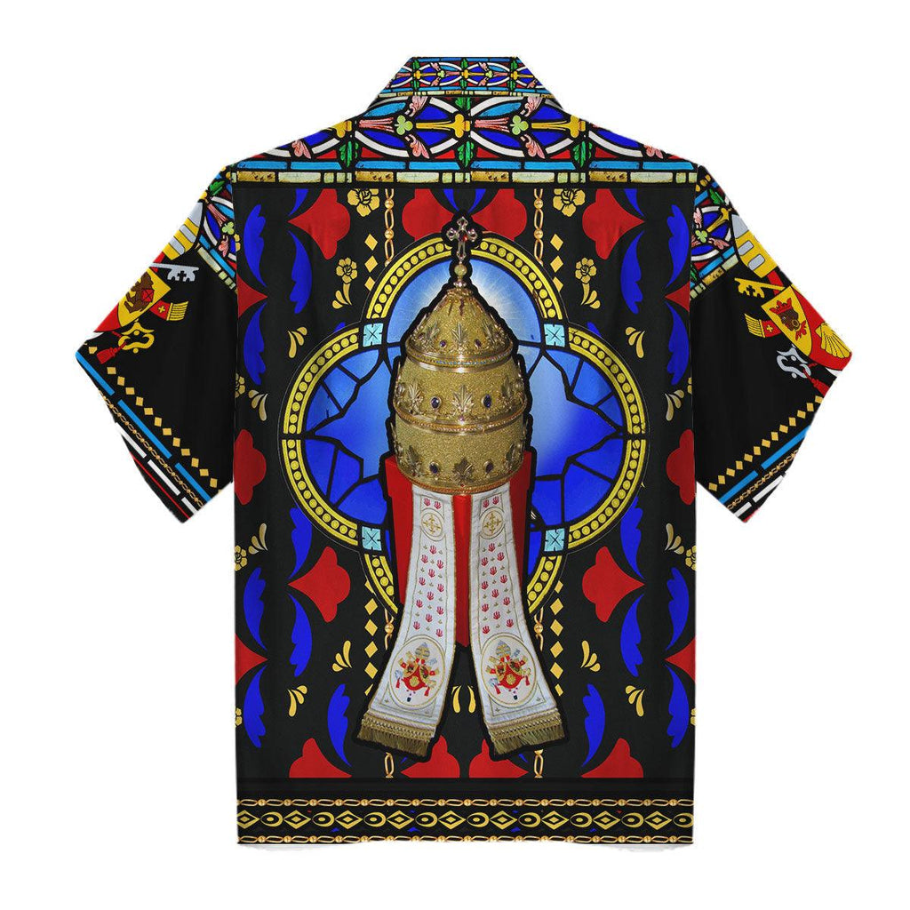 Pope Benedict XVI Stained Glass Hawaiian Shirt -  CustomsPig.com