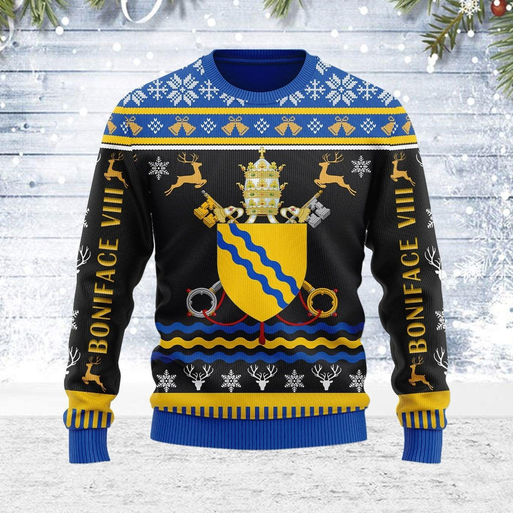 Pope Boniface VIII Coat of Arms Ugly Christmas Sweater - CustomsPig