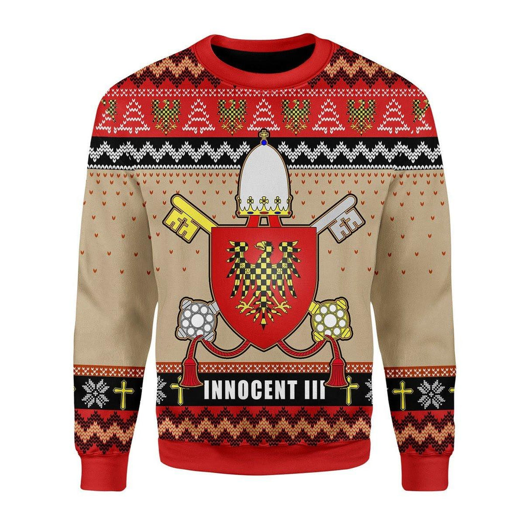 Pope Innocent III Coat of Arms Christmas Sweater - CustomsPig