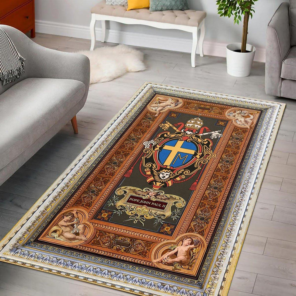 Pope John Paul II Coat of Arms Rug - CustomsPig