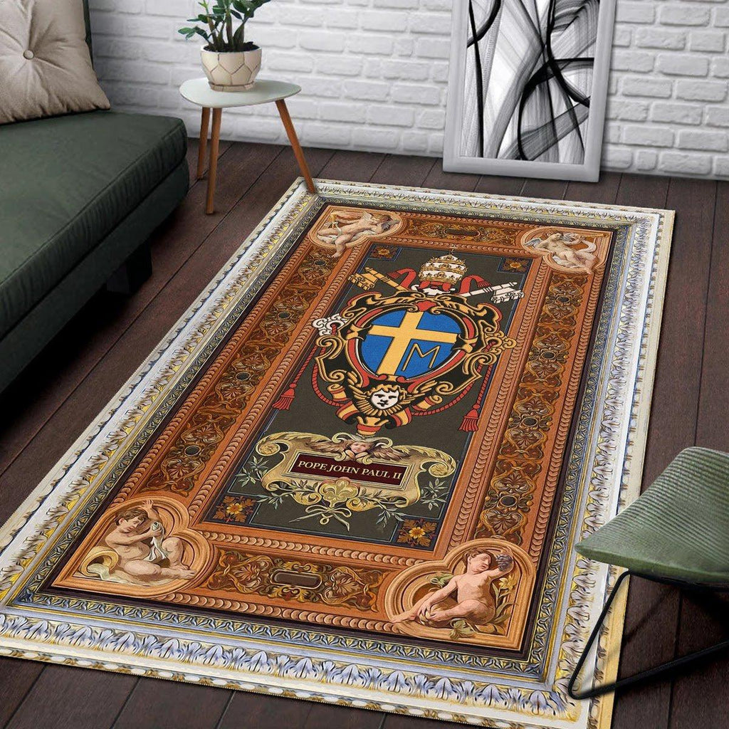 Pope John Paul II Coat of Arms Rug - CustomsPig