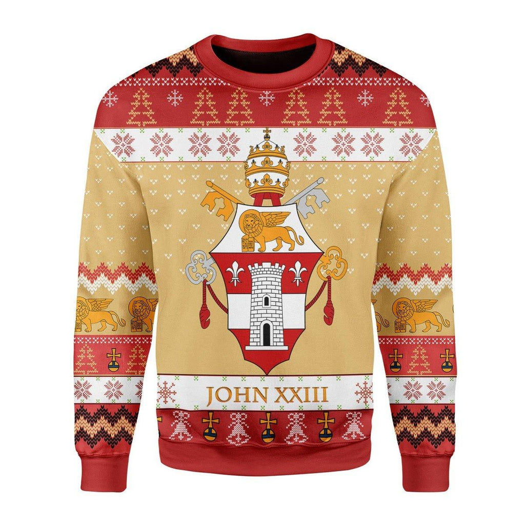 Pope John XXIII Coat Of Arms Christmas Sweater - CustomsPig