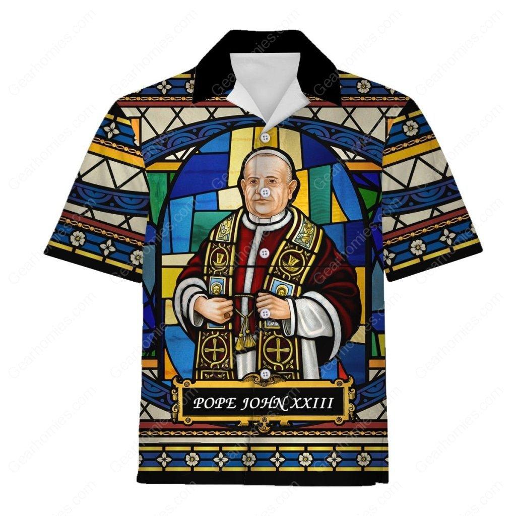 Pope John XXIII Stained Glass Hawaiian Shirt -  CustomsPig.com