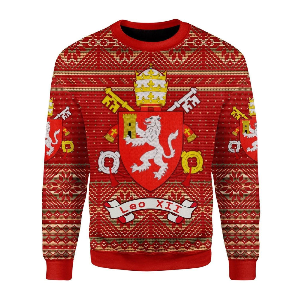 Pope Leo XII Coat of Arms Christmas Sweater - CustomsPig