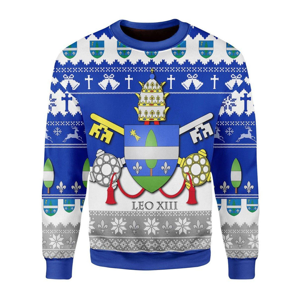 Pope Leo XIII Coat Of Arms Christmas Sweater - CustomsPig