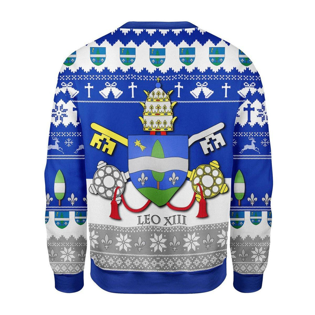 Pope Leo XIII Coat Of Arms Christmas Sweater - CustomsPig