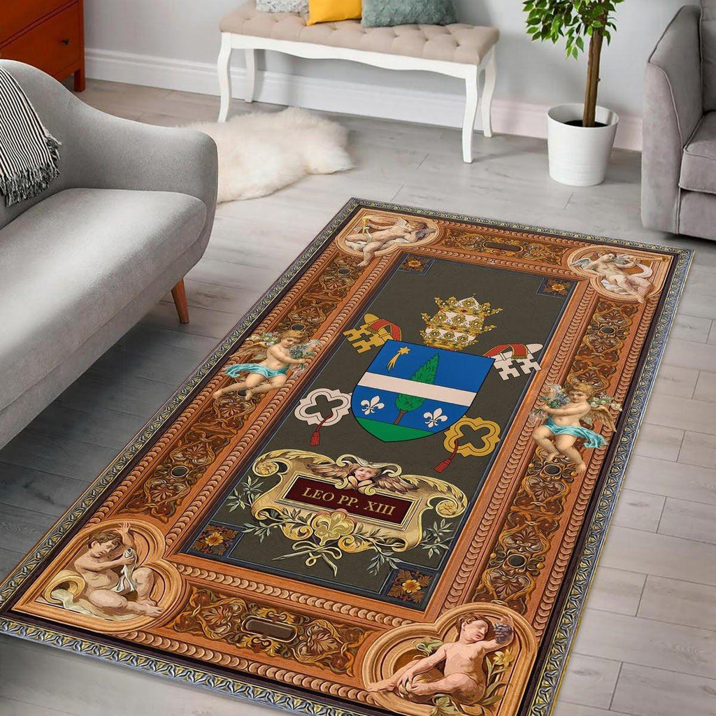 Pope Leo XIII Coat Of Arms Rug - CustomsPig