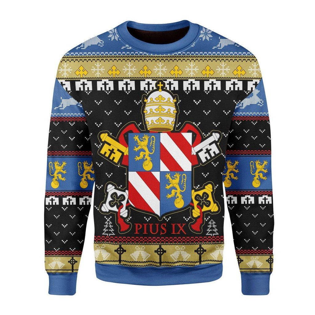 Pope Pius IX Coat Of Arms Christmas Sweater - CustomsPig