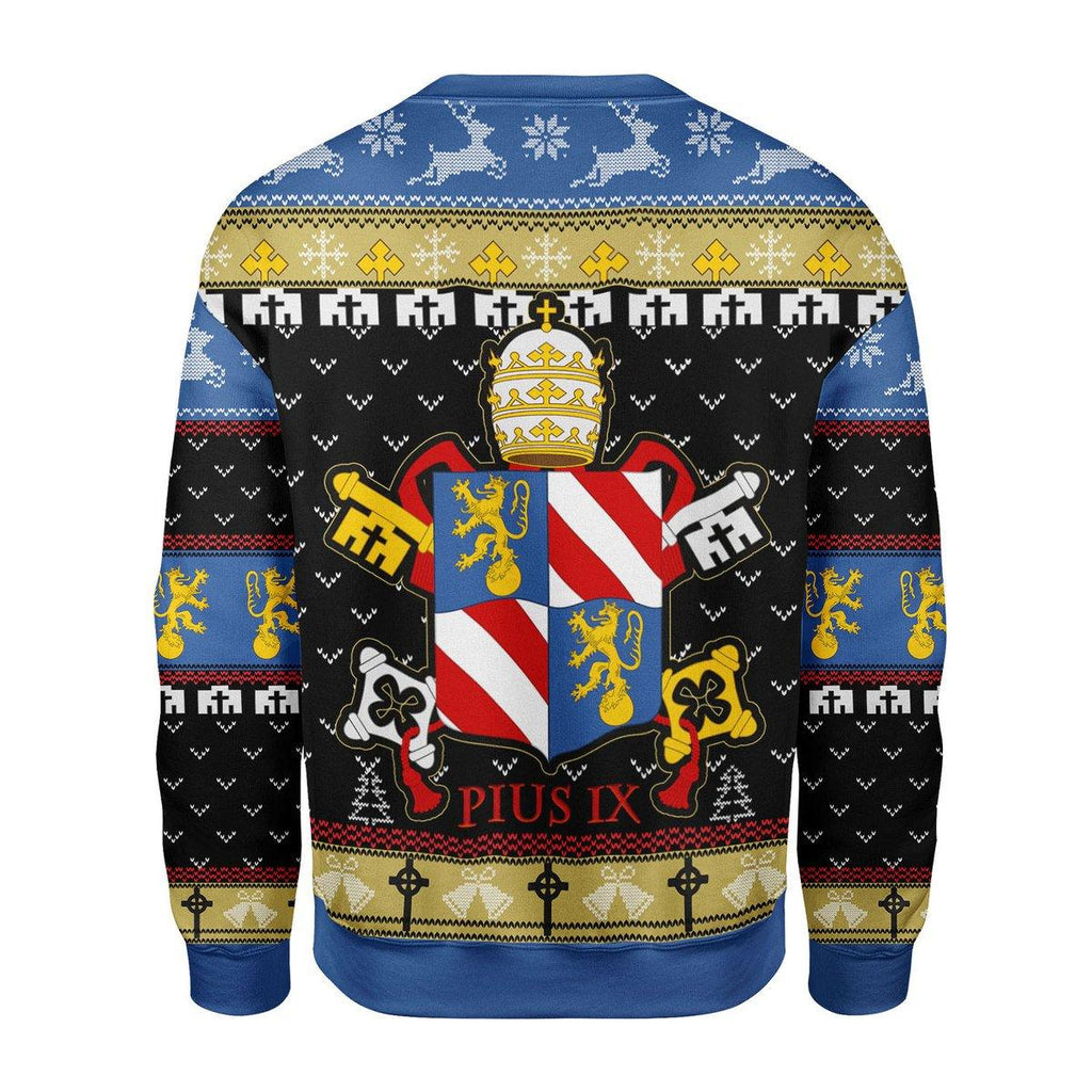 Pope Pius IX Coat Of Arms Christmas Sweater - CustomsPig