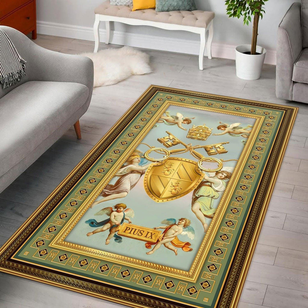 Pope Pius IX Coat of Arms Rug - CustomsPig