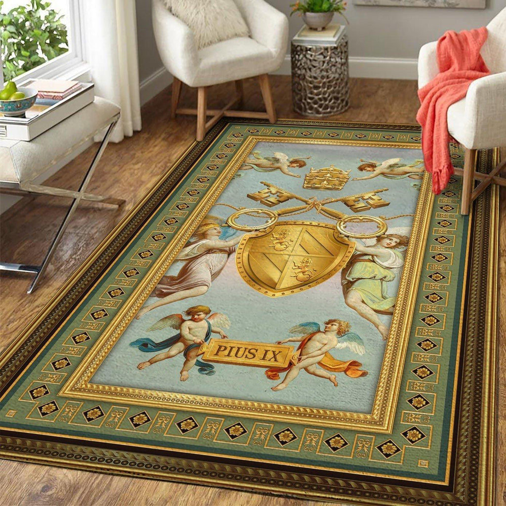 Pope Pius IX Coat of Arms Rug - CustomsPig