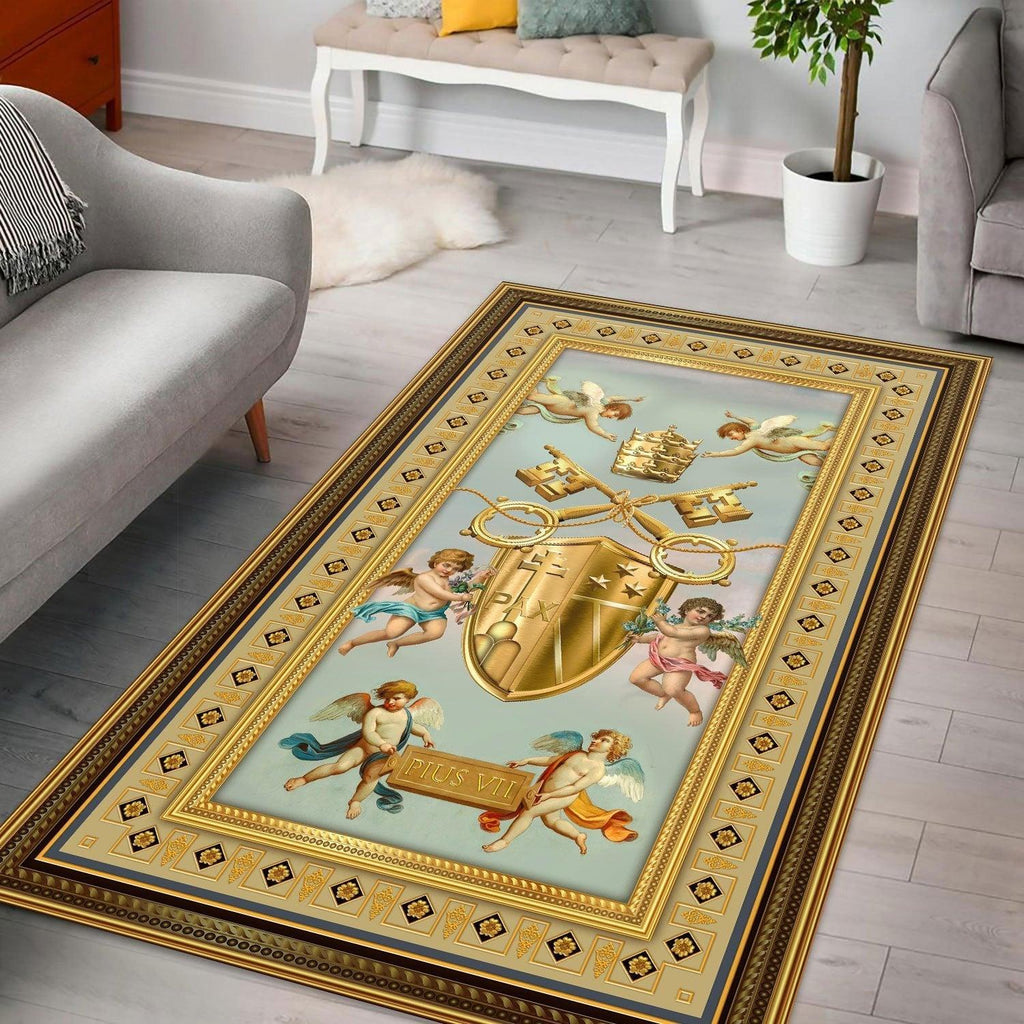 Pope Pius VII Coat Of Arms Rug - CustomsPig