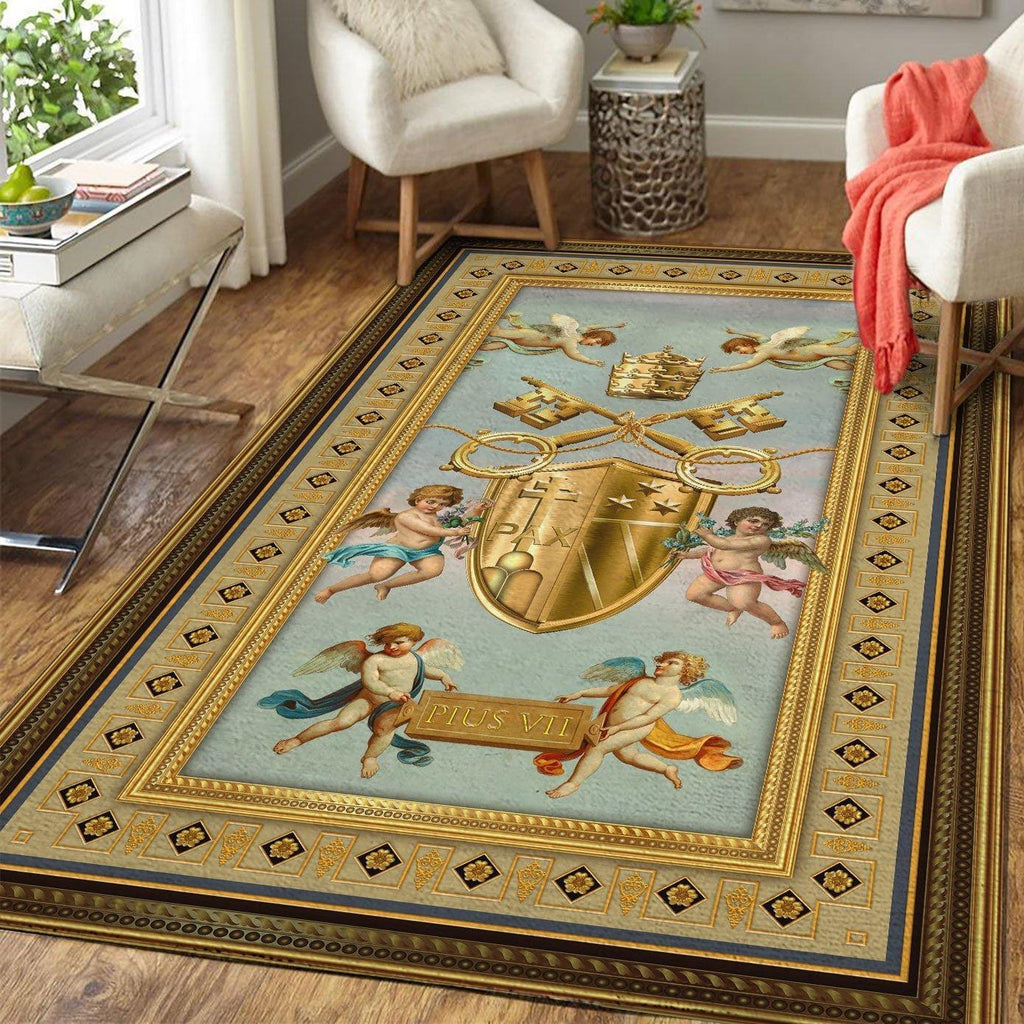 Pope Pius VII Coat Of Arms Rug - CustomsPig