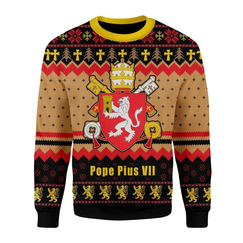 Pope Pius VIII Coat of Arms Christmas Sweater - CustomsPig