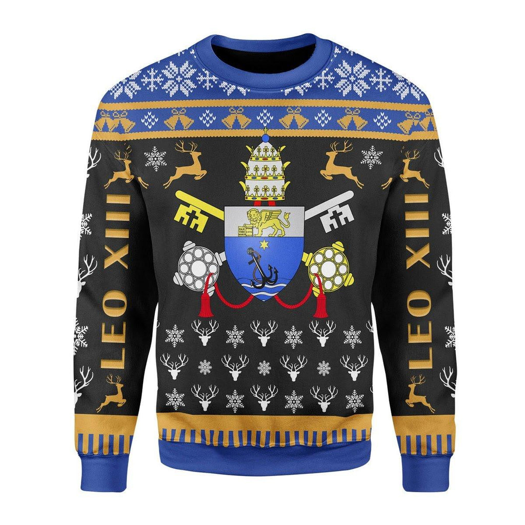 Pope Pius X Coat of Arms Christmas Sweater - CustomsPig