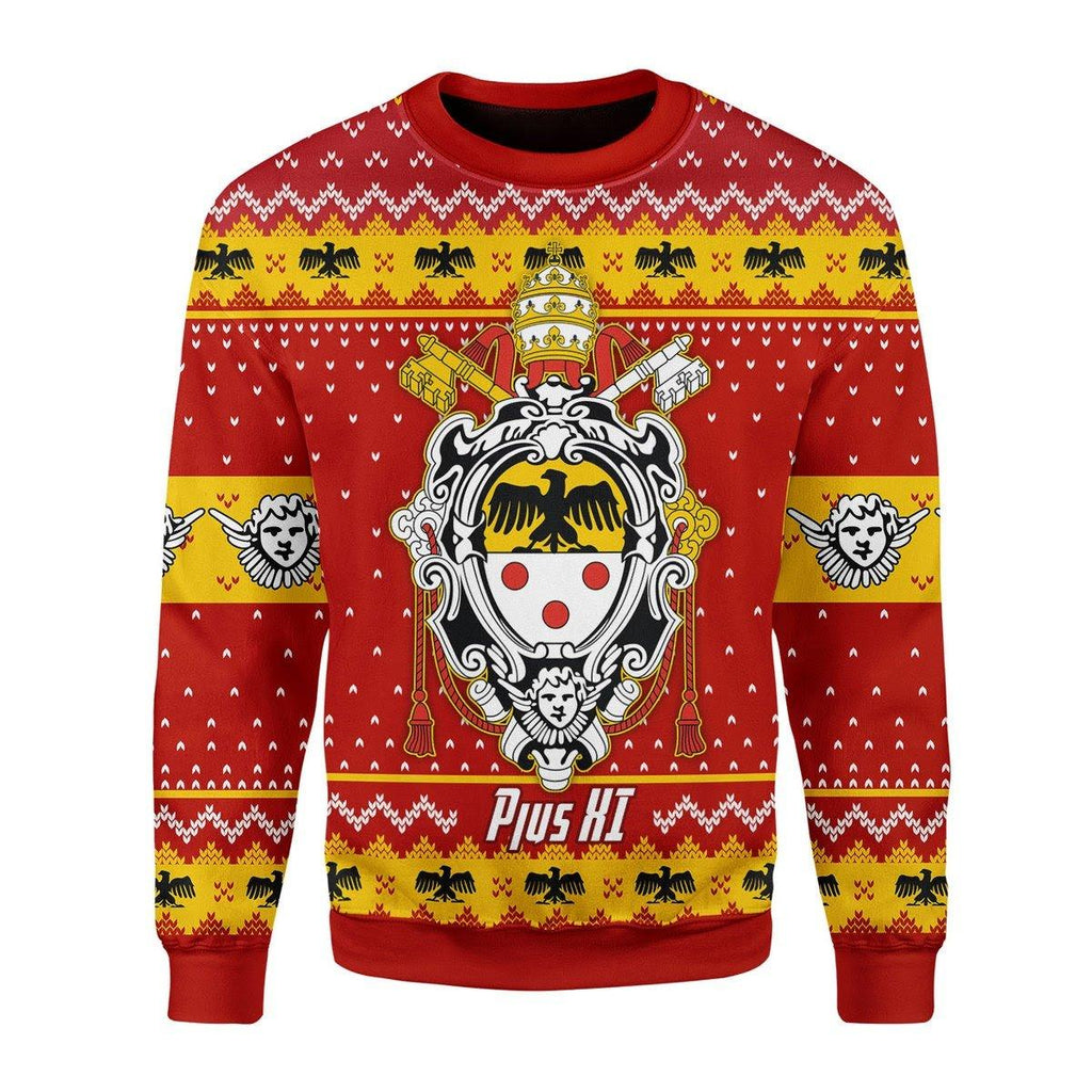 Pope Pius XI Coat Of Arms Christmas Sweater - CustomsPig