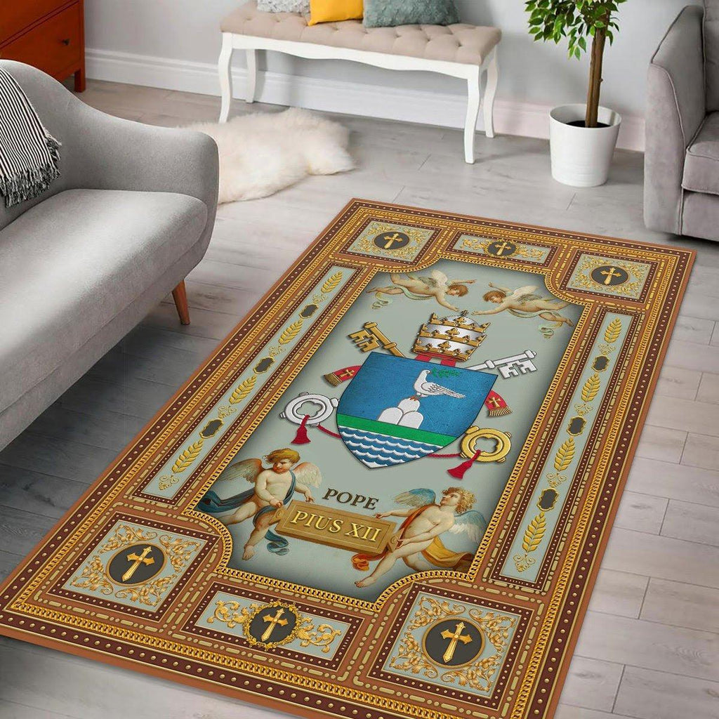 Pope Pius XII Coat Of Arms Rug - CustomsPig