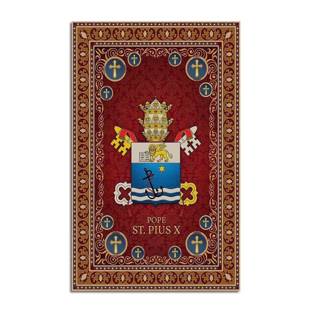 Pope Saint Pius X Coat Of Arms Rug - CustomsPig