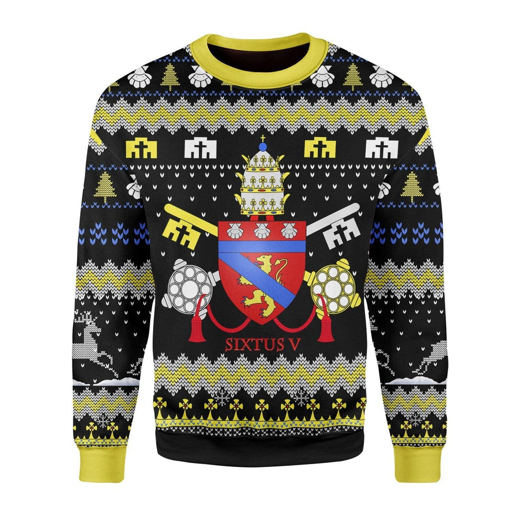 Pope Sixtus V Coat Of Arms Christmas Sweater - CustomsPig