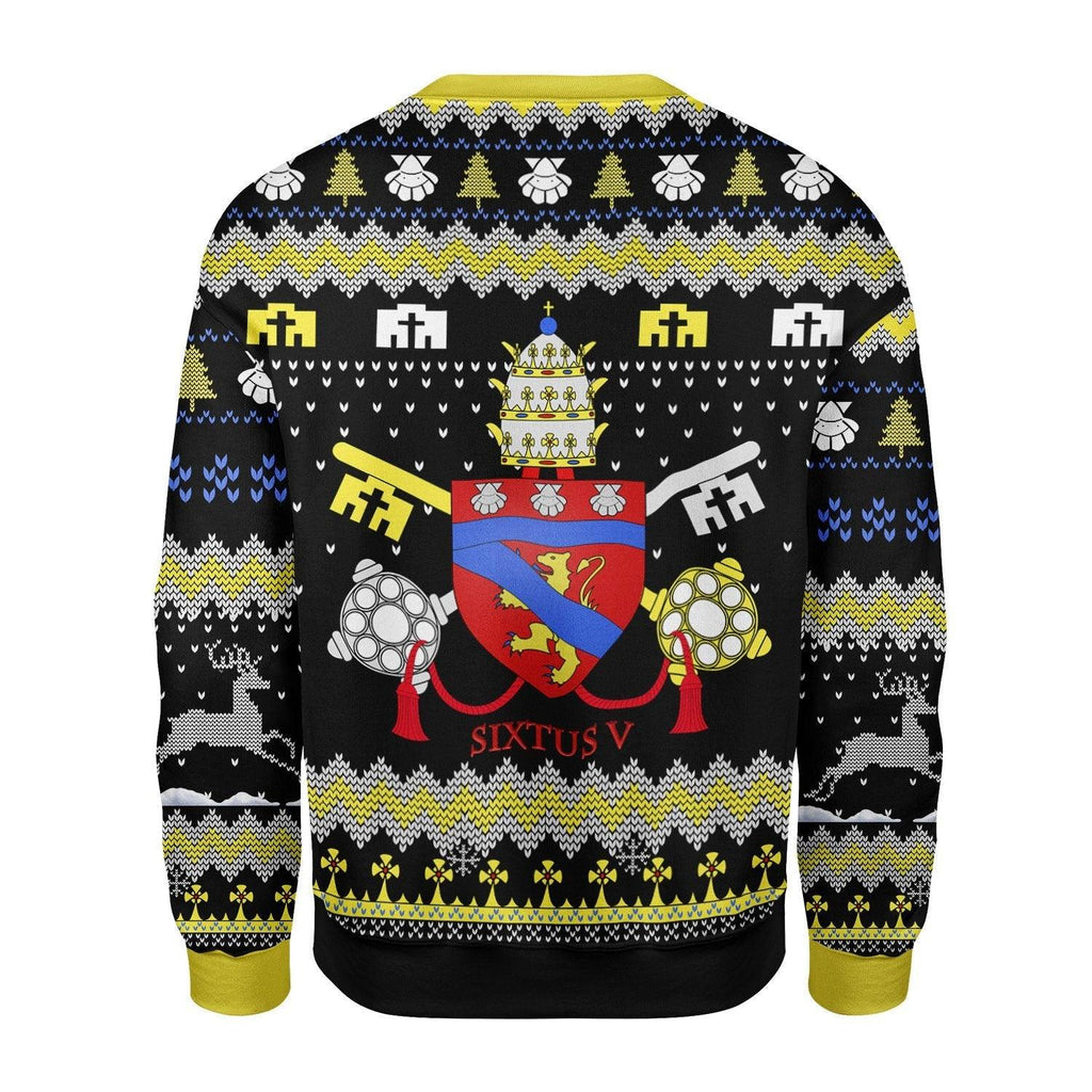 Pope Sixtus V Coat Of Arms Christmas Sweater - CustomsPig