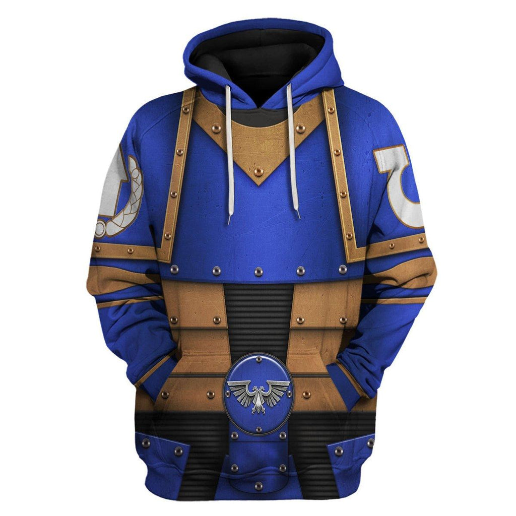 Pre-Heresy Ultramarines Legion in Mark II Crusade T-shirt Hoodie Sweatpants Cosplay - CustomsPig