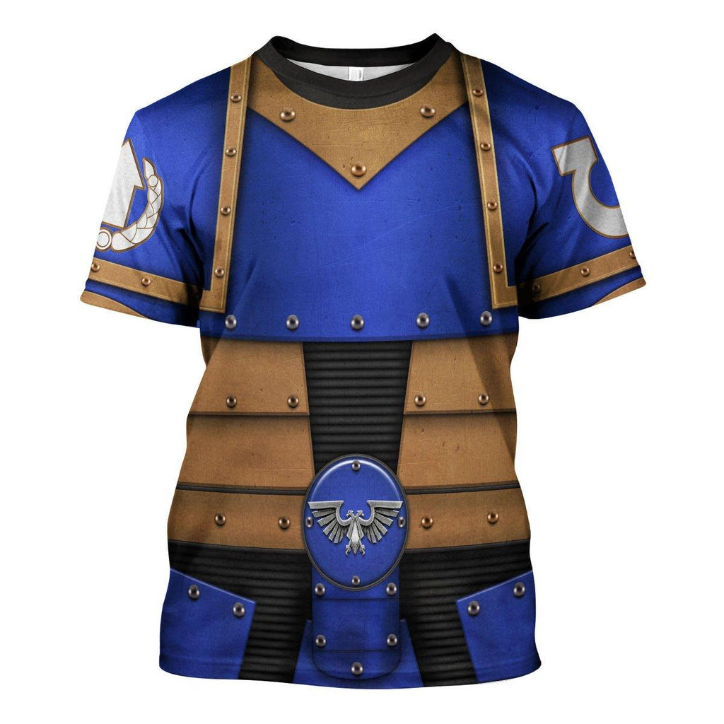 Pre-Heresy Ultramarines Legion in Mark II Crusade T-shirt Hoodie Sweatpants Cosplay - CustomsPig