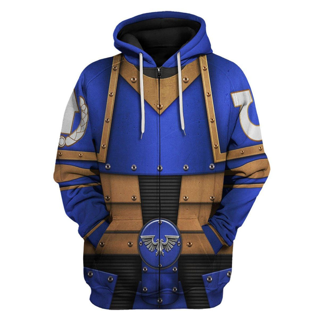 Pre-Heresy Ultramarines Legion in Mark II Crusade T-shirt Hoodie Sweatpants Cosplay - CustomsPig