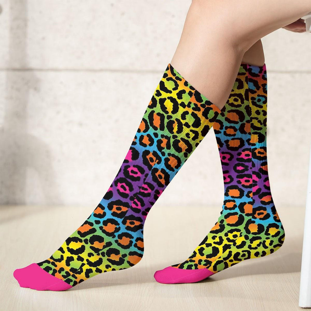 Rainbow Leopard Socks - CustomsPig