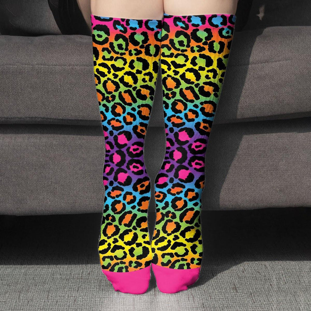 Rainbow Leopard Socks - CustomsPig
