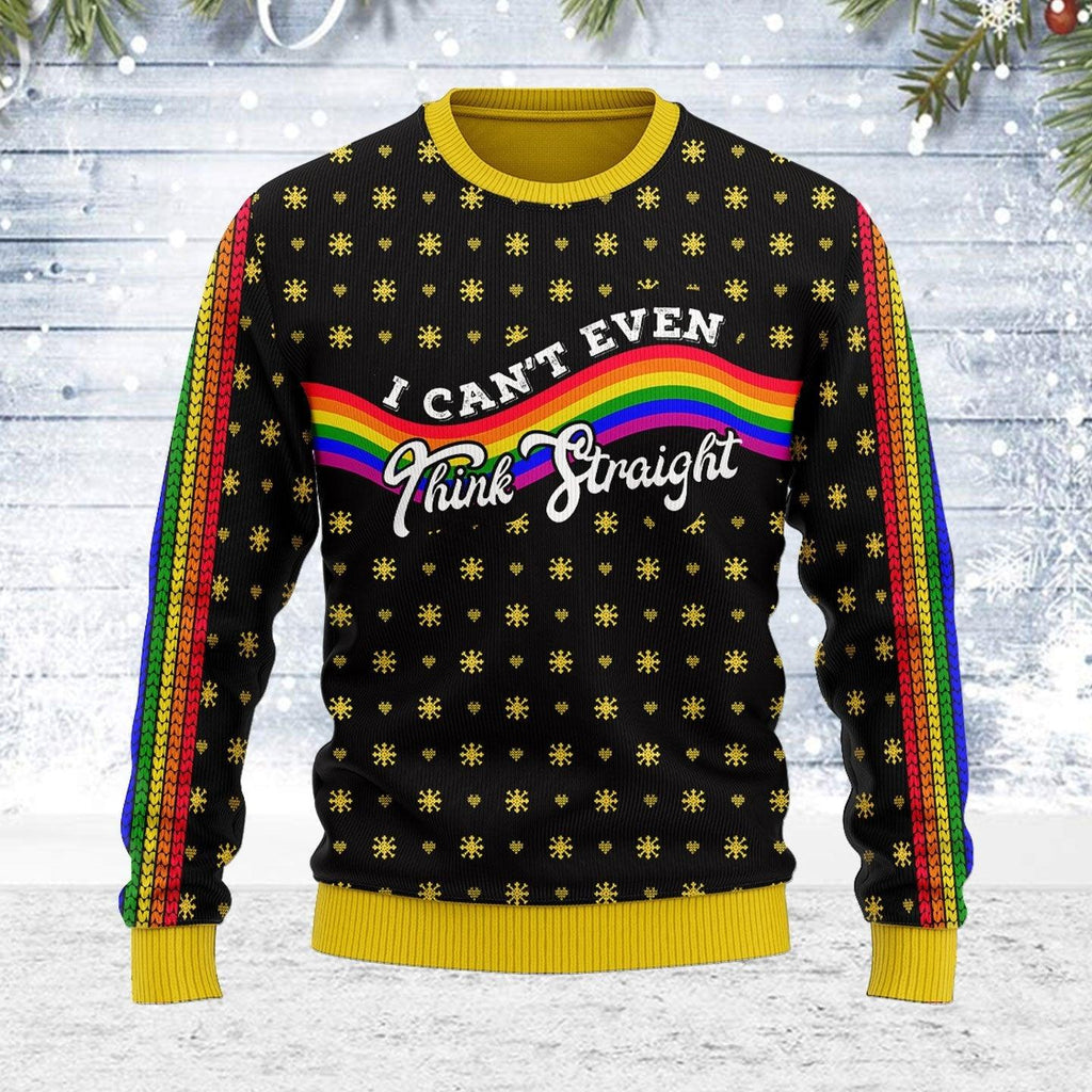 Rainbow LGBT Flag Ugly Christmas Sweater - CustomsPig