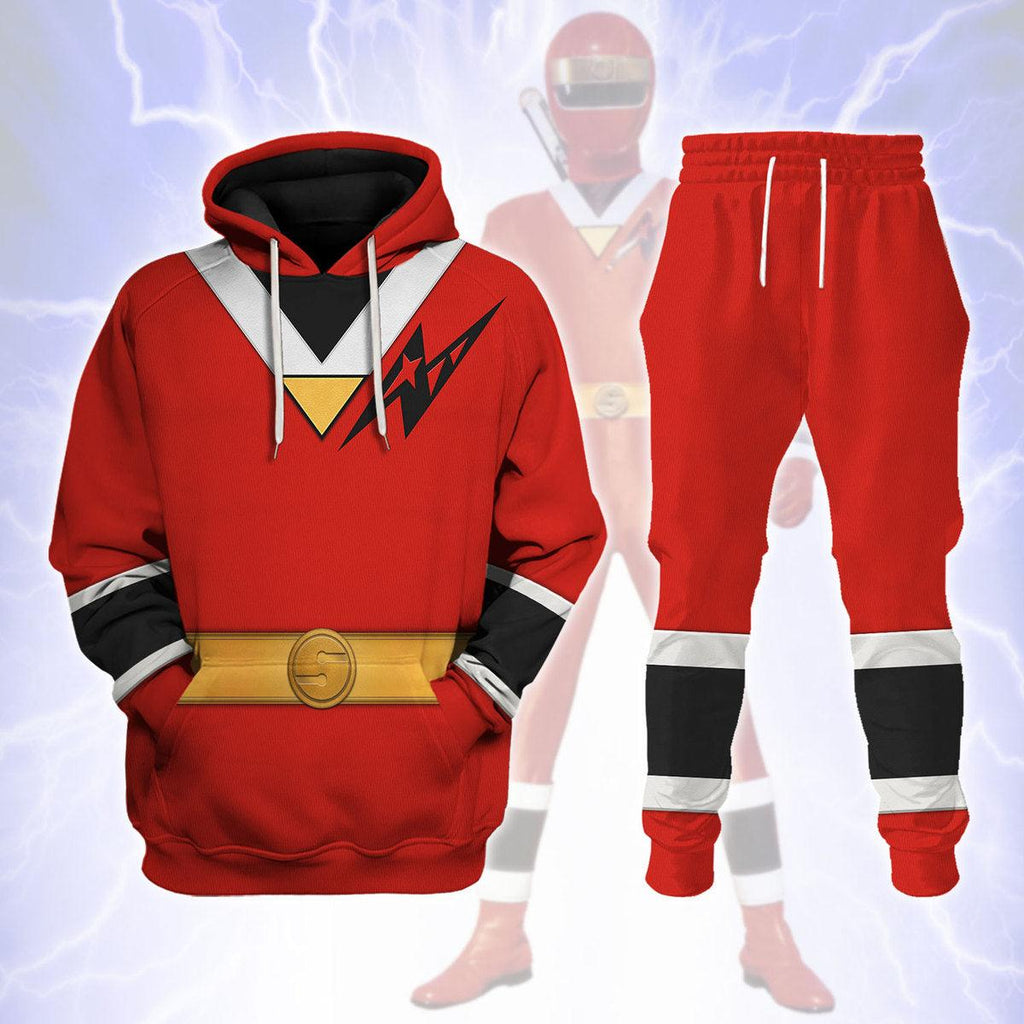 Red Aurico Ranger Hoodies Sweatshirt T-shirt Hawaiian Sweatpants - CustomsPig.com