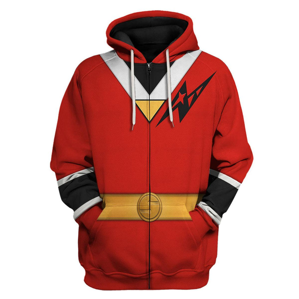 Red Aurico Ranger Hoodies Sweatshirt T-shirt Hawaiian Sweatpants - CustomsPig.com