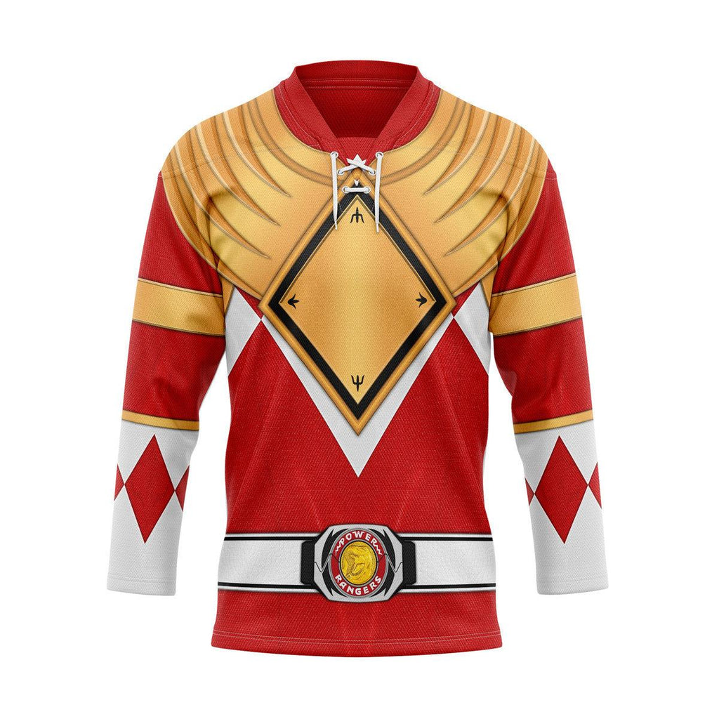 Red Ranger Dragon Shield Hockey Jersey -  CustomsPig.com