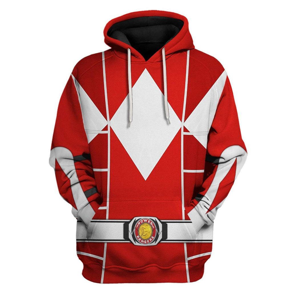 Red Ranger Mighty Morphin Cosplay Hoodies Sweatshirt T-shirt Hawaiian - CustomsPig.com