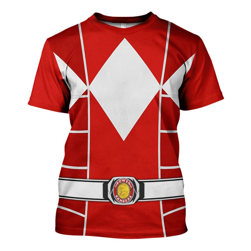 Red Ranger Mighty Morphin Cosplay Hoodies Sweatshirt T-shirt Hawaiian - CustomsPig.com