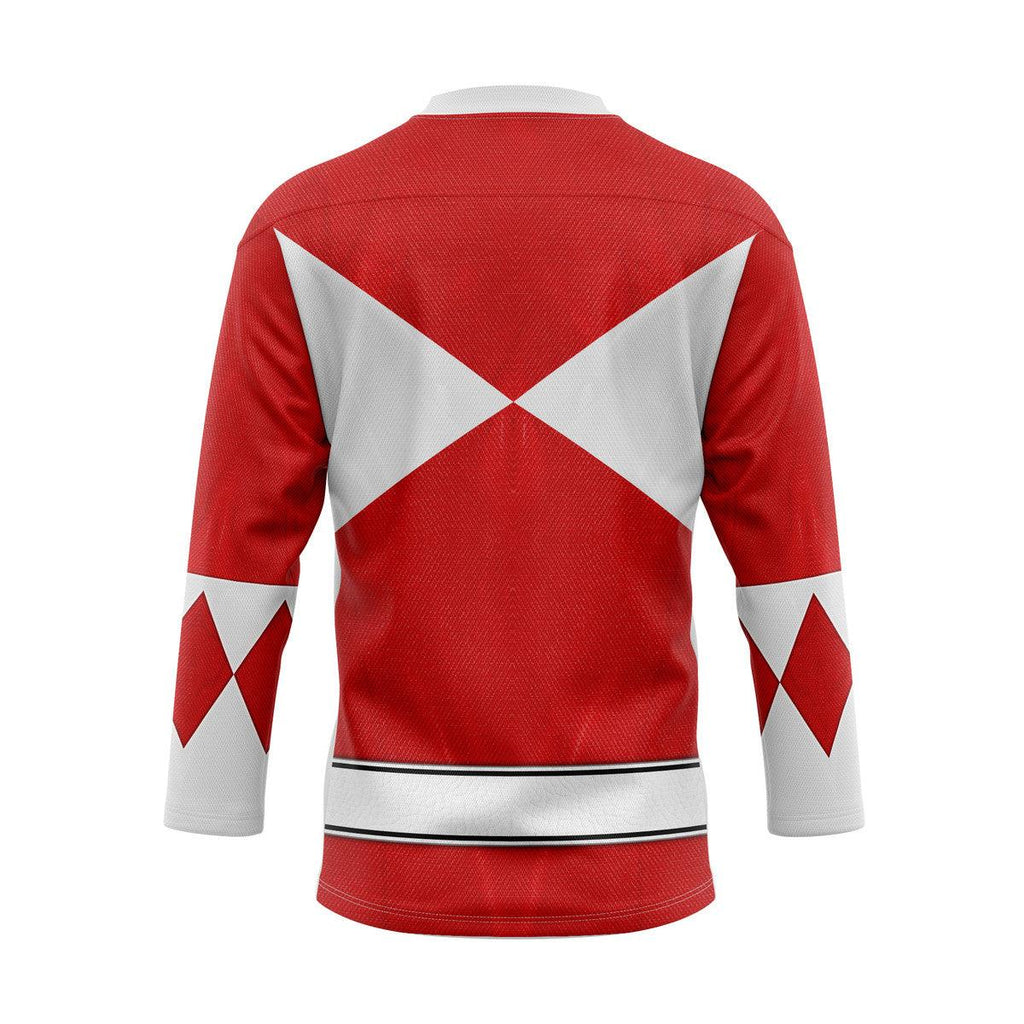 Red Ranger Mighty Morphin Hockey Jersey -  CustomsPig.com