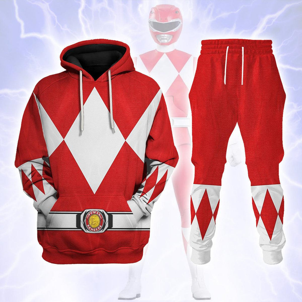 Red Ranger Mighty Morphin Hoodies Sweatshirt T-shirt Hawaiian Tracksuit -  CustomsPig.com