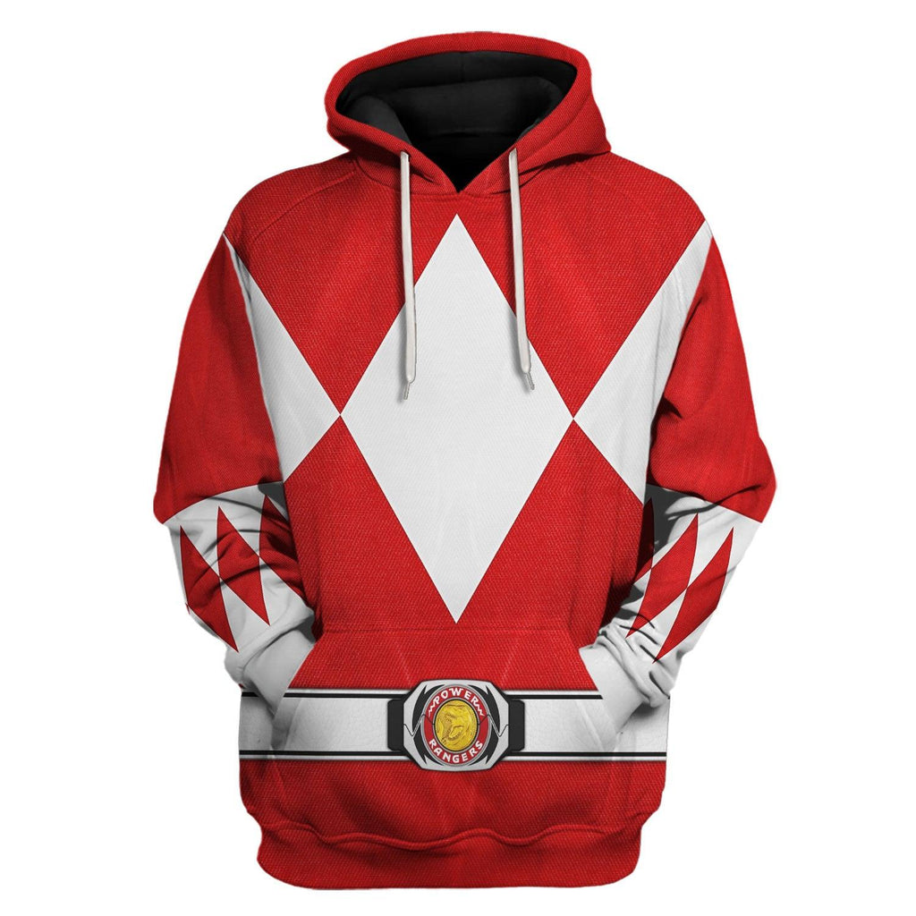 Red Ranger Mighty Morphin Hoodies Sweatshirt T-shirt Hawaiian Tracksuit -  CustomsPig.com