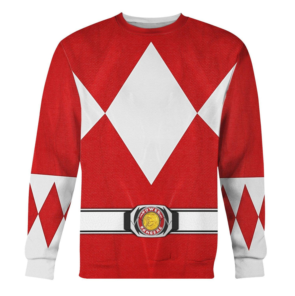 Red Ranger Mighty Morphin Hoodies Sweatshirt T-shirt Hawaiian Tracksuit -  CustomsPig.com