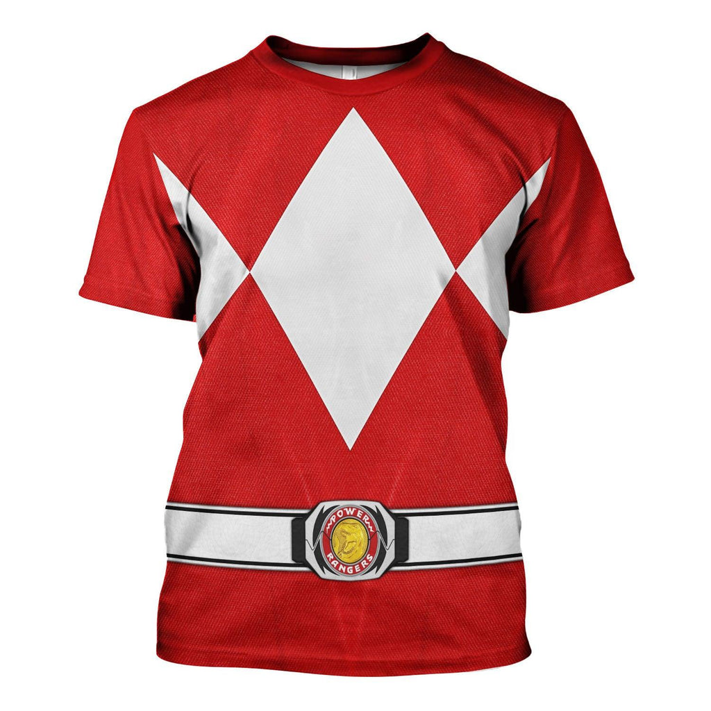 Red Ranger Mighty Morphin Hoodies Sweatshirt T-shirt Hawaiian Tracksuit -  CustomsPig.com