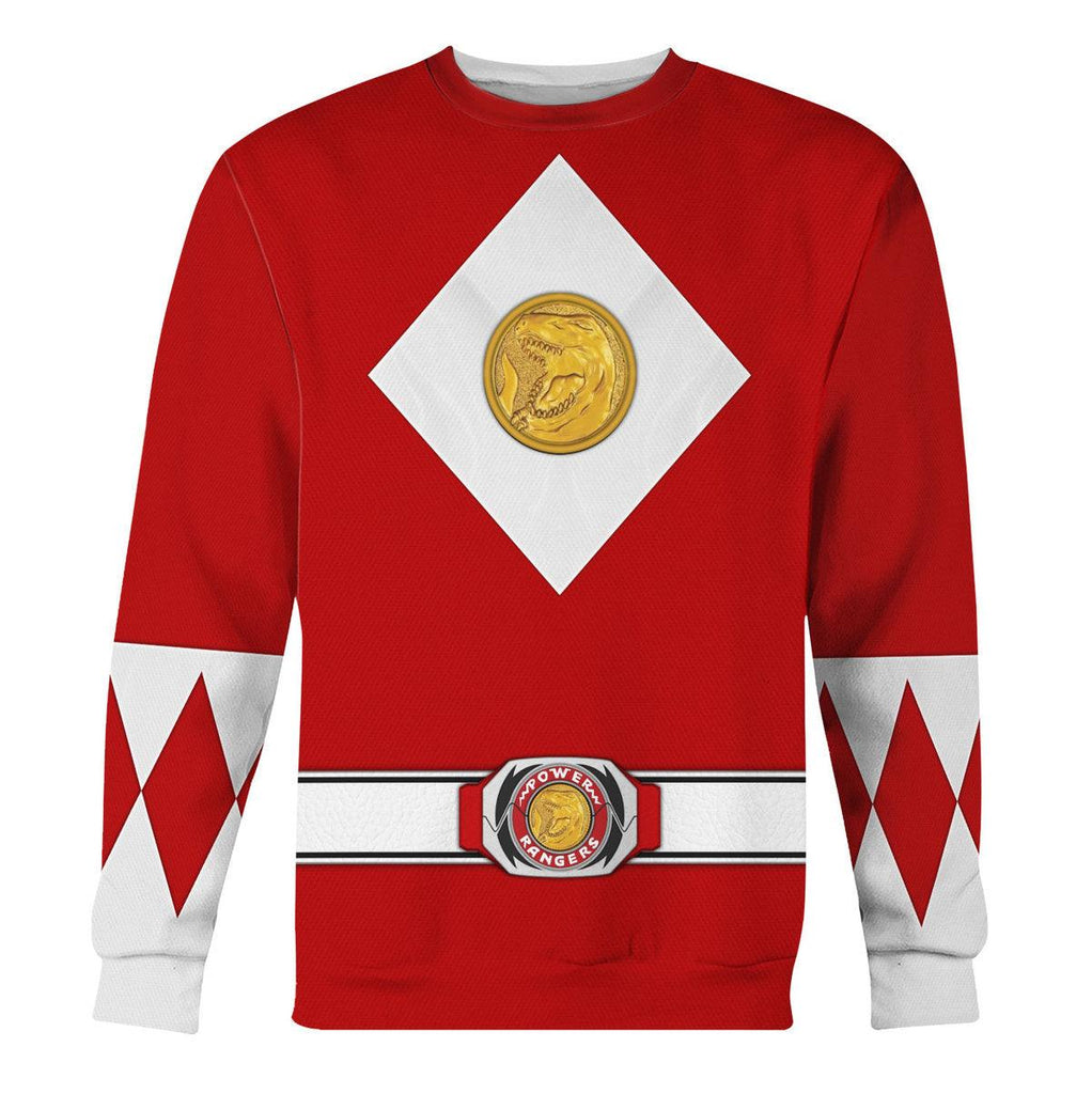 Red Ranger Mighty Morphin The Movie (1995) Hoodies Sweatshirt T-shirt Hawaiian - CustomsPig.com