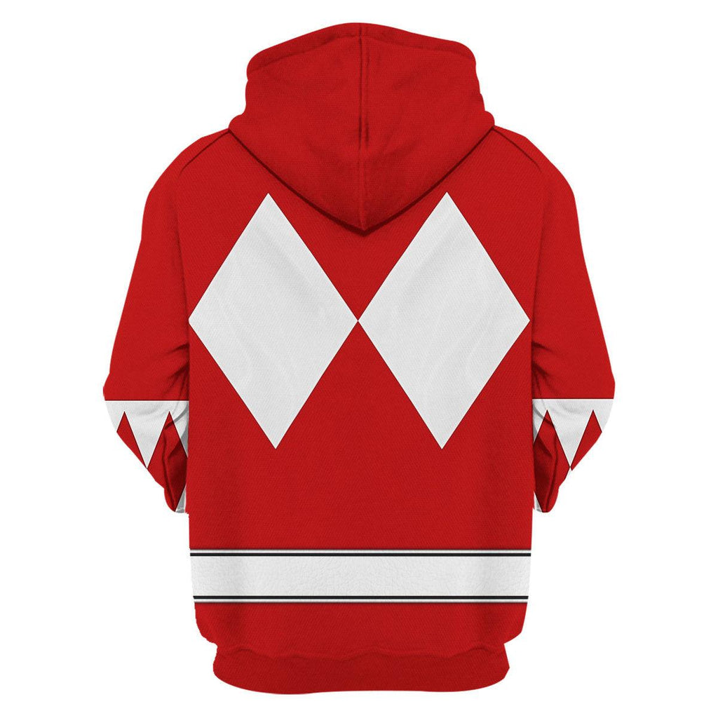 Red Ranger Mighty Morphin The Movie (1995) Hoodies Sweatshirt T-shirt Hawaiian - CustomsPig.com