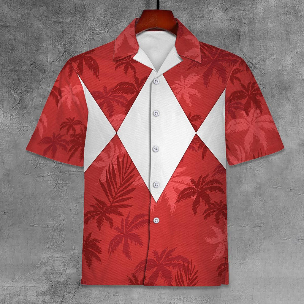 Red Ranger x Tommy Vercetti Hawaiian Shirt & Beach Shorts - CustomsPig.com