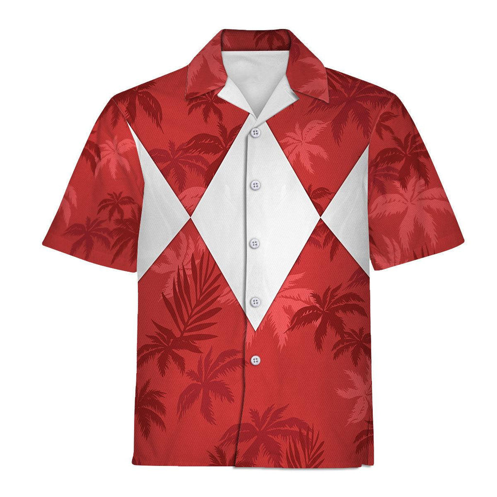 Red Ranger x Tommy Vercetti Hawaiian Shirt & Beach Shorts - CustomsPig.com