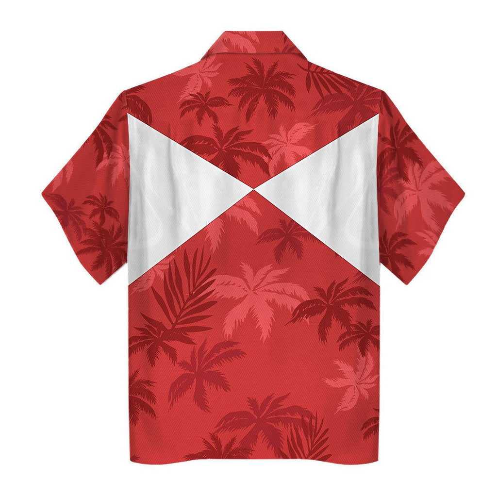 Red Ranger x Tommy Vercetti Hawaiian Shirt & Beach Shorts - CustomsPig.com