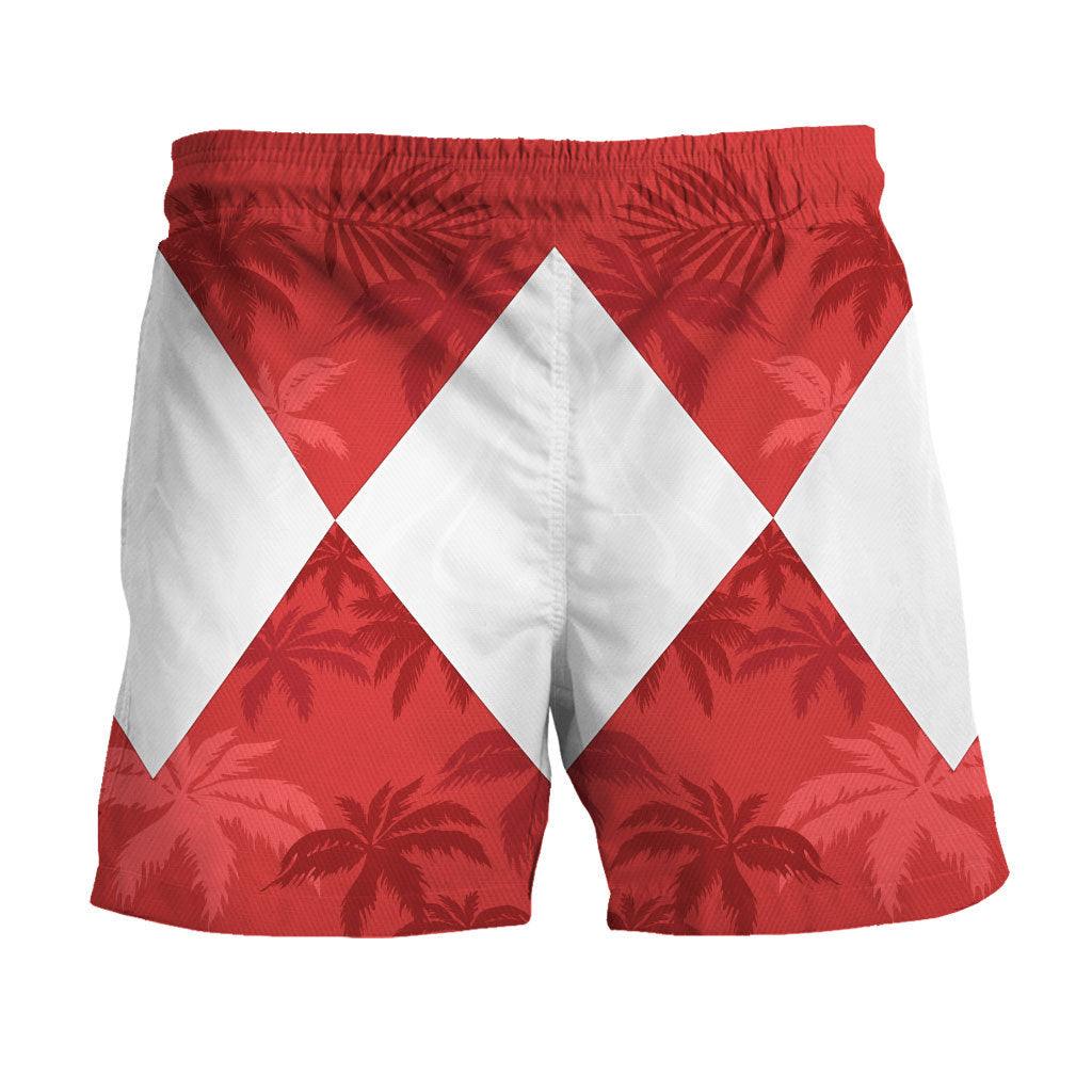 Red Ranger x Tommy Vercetti Hawaiian Shirt & Beach Shorts - CustomsPig.com