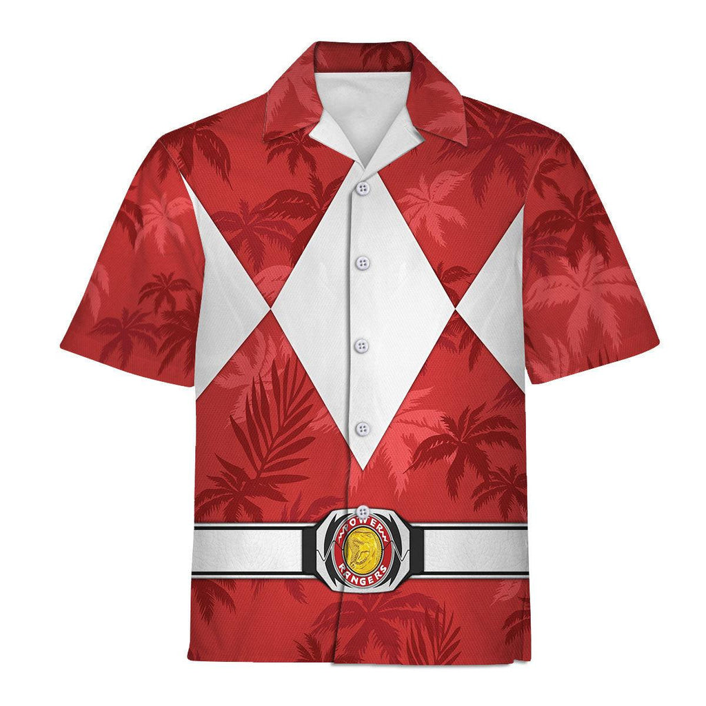 Red Ranger x Tommy Vercetti Hawaiian Shirt Beach Shorts - CustomsPig.com